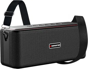 Monster Shock Pro Bluetooth Speaker with Strap, 100W Loud Speaker with Deep Bass, Portable Wireless Speakers with TWS, Long Playtime & Waterproof for Outdoors/Indoors, Supports AUX/TF Card/USB Audio