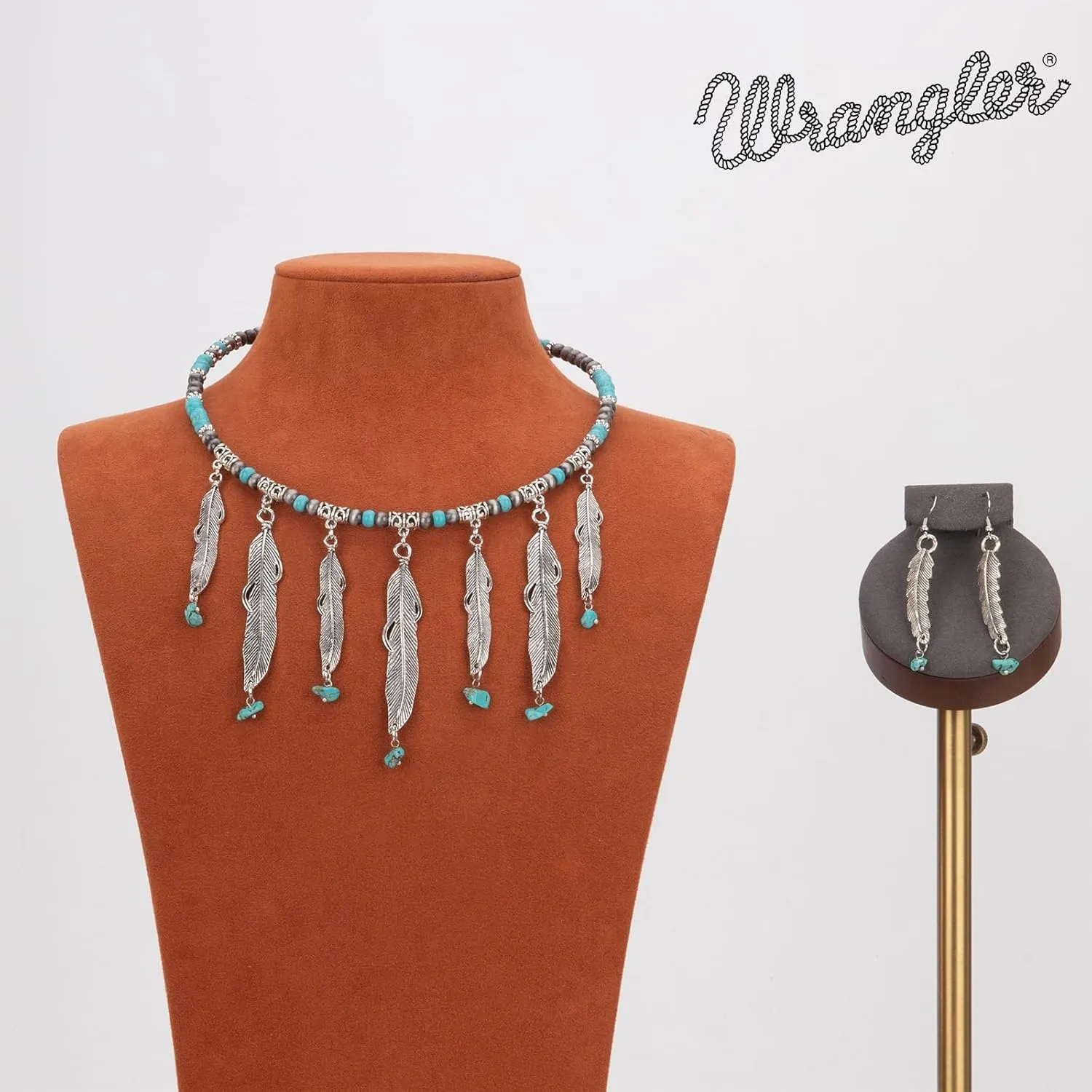Montana West Wrangler Western Jewelry Set for Women Cowgirl Retro Concho Pendant Necklace Earring