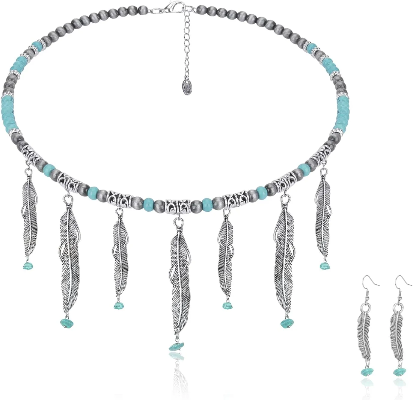 Montana West Wrangler Western Jewelry Set for Women Cowgirl Retro Concho Pendant Necklace Earring