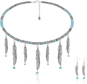 Montana West Wrangler Western Jewelry Set for Women Cowgirl Retro Concho Pendant Necklace Earring