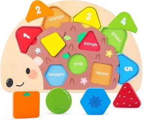 Montessori Toddler Puzzle Toys Shape Sorter Puzzle for 3-5Year Old Boys and Girls Educational Toy with Numbers and Colors