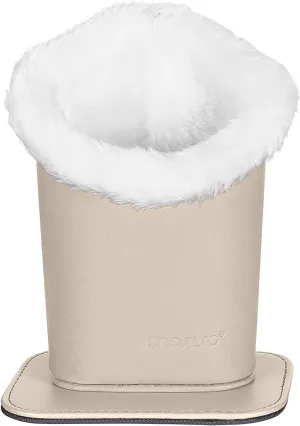 MOSISO Eyeglasses Holder, Plush Lined PU Leather Stand Case with Magnetic Base