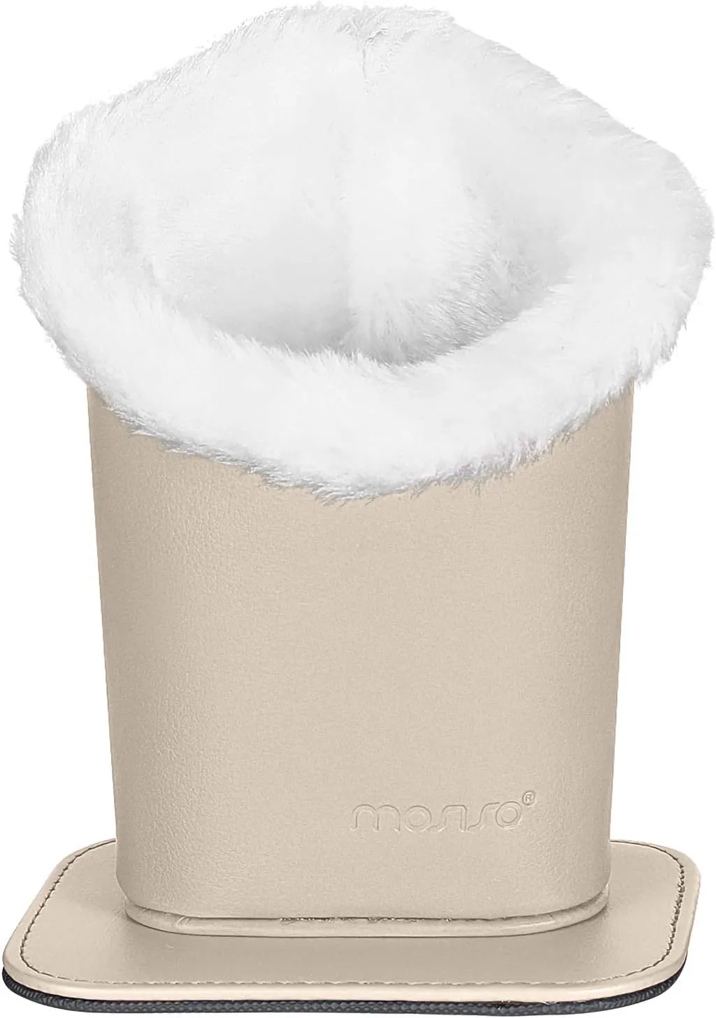 MOSISO Eyeglasses Holder, Plush Lined PU Leather Stand Case with Magnetic Base
