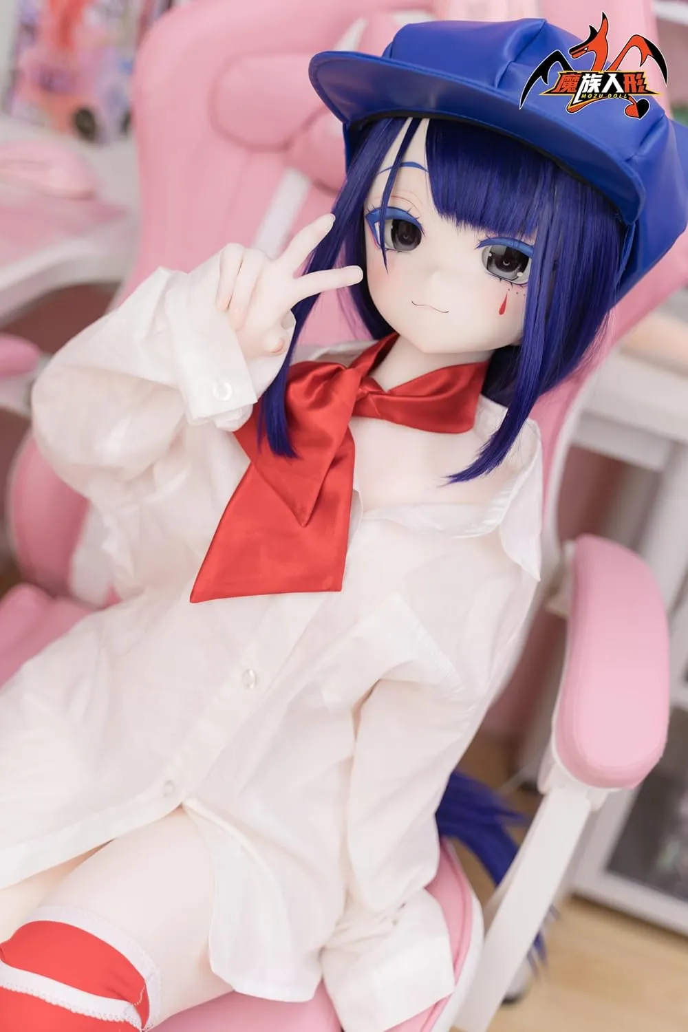 Mozu Doll Mira1/2 Female Seamless Action Figures Silicone Material, 115cm Flexible Figure Doll for MiSide Gaming Cosplay/Photography/Arts (Wig) (MiSide Mita Cosplay Edition)
