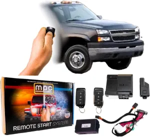 MPC Remote Start Kit Compatible with Chevrolet Silverado 1500/2500/3500 2003-2006 || Semi-Plug & Play with T-Harness || Includes 2X Remotes || Premier USA Tech Support
