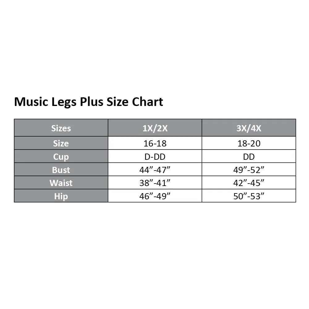 Music Legs Sheer Floral Lace Garter Belt & G-String - Curvy