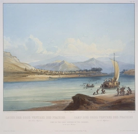 MVOVZQCV Reproductions of famous paintings Camp of the Gros Ventres of the Prairies on the Upper Missouri by Karl Bodmer 58x90cm No photo frame accessories