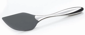 nambe Curvo Spatula Bowl Scraper | 12 Inch Heat Resistant Kitchen Scraper for Baking and Cooking | Made of Stainless Steel and Silicone | Designed by Steve Cozzolino