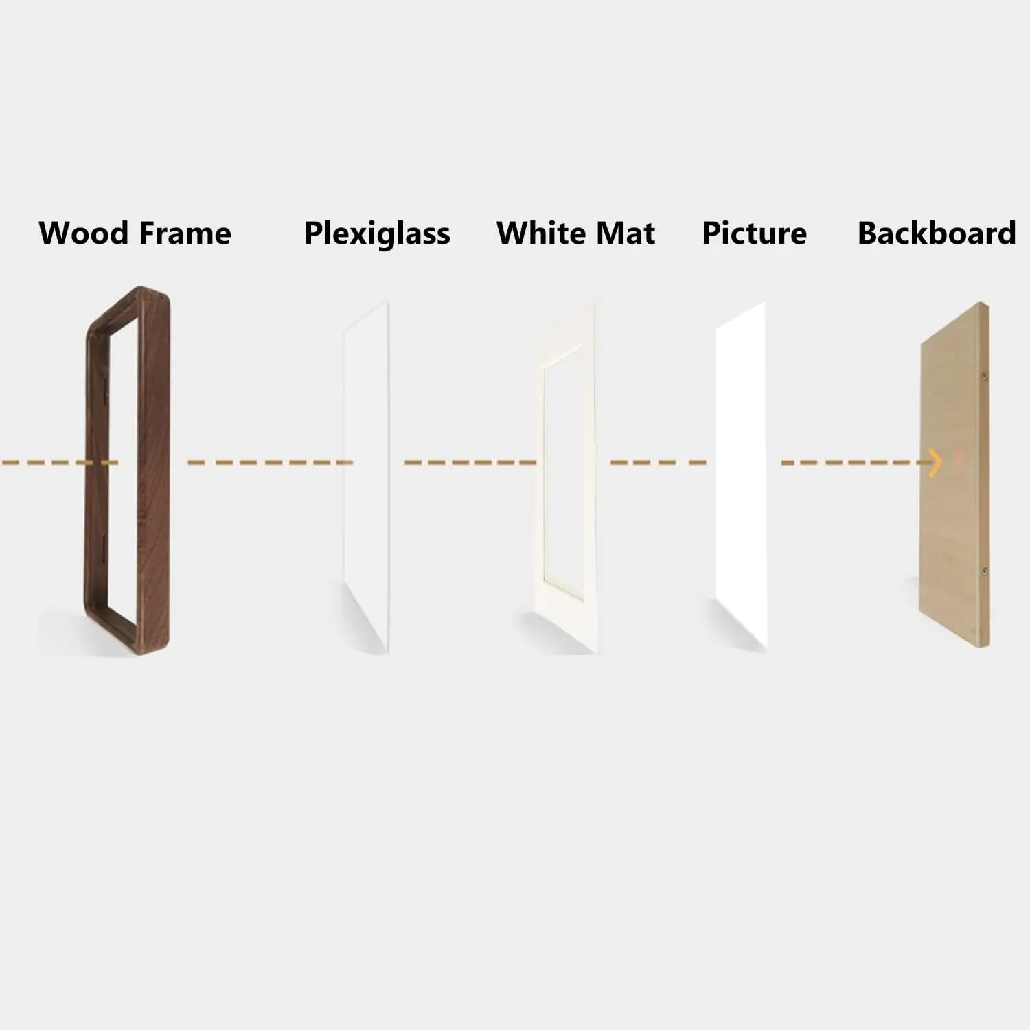 Natural Wood Photo Frames Inspired Tabletop Picture Frame with Mat, Vertical or Horizontal Display (Walnut, 5x7 matted to 4x6)