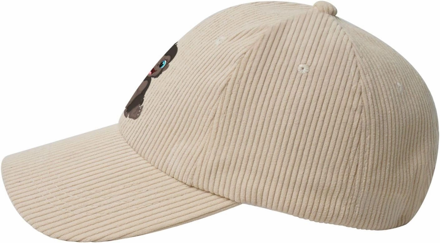 Naughty Little Monkey Baseball Cap for Men Women Corduroy Baseball Caps Trucker Caps Sun Hat