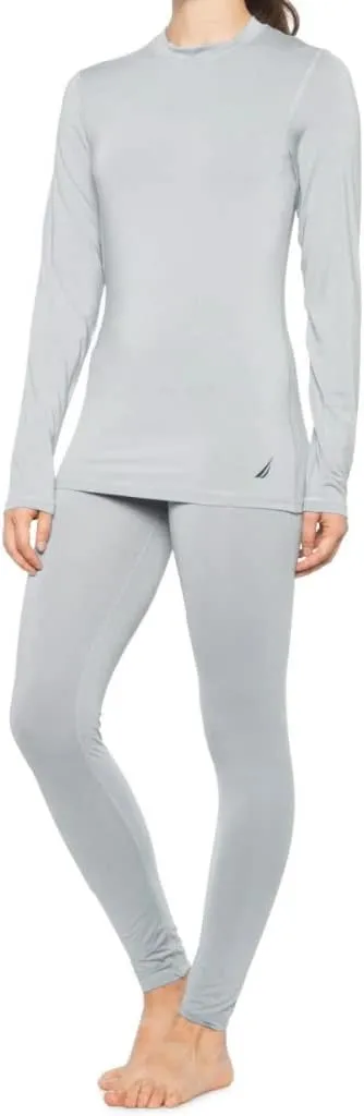 Nautica Women's Long Sleeve Long Johns Thermal Underwear Base Layer Set