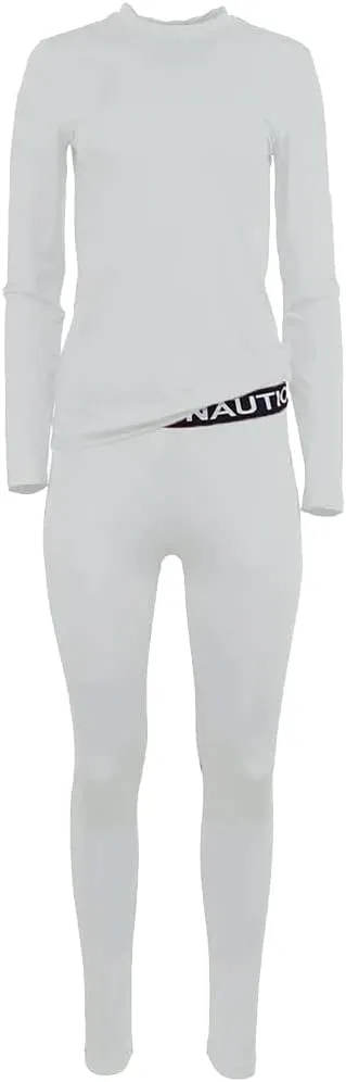 Nautica Women's Long Sleeve Long Johns Thermal Underwear Base Layer Set