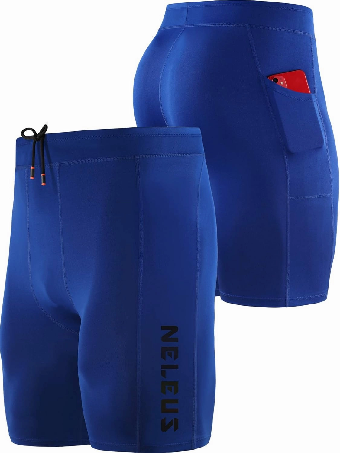 NELEUS Men's 3 Pack Running Compression Shorts with Pockets