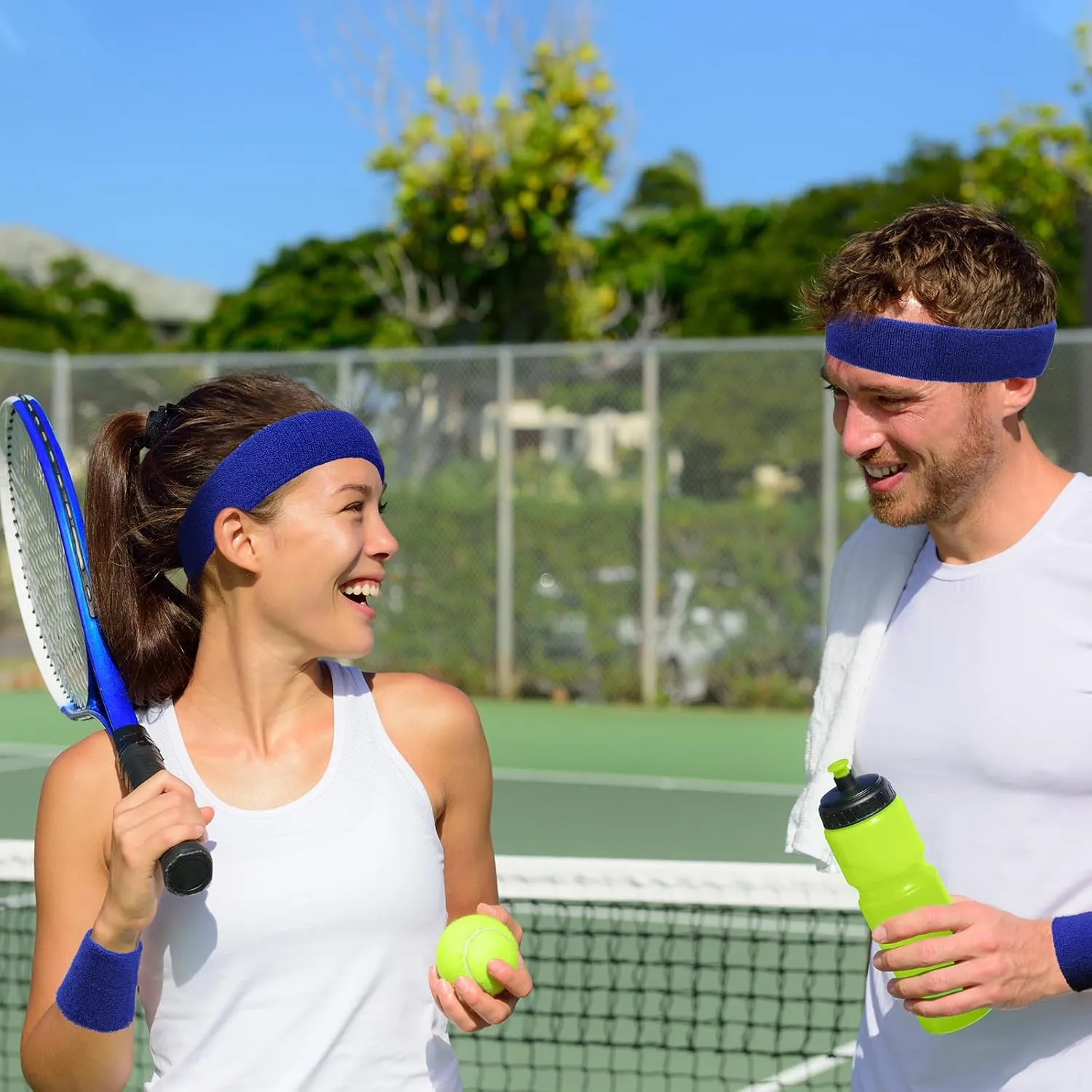 Neon Sweatbands Set Include Athletic Headband Tennis Gymnastics Wristbands International Countries Sports Games Competitions for Men Women Party Supplies