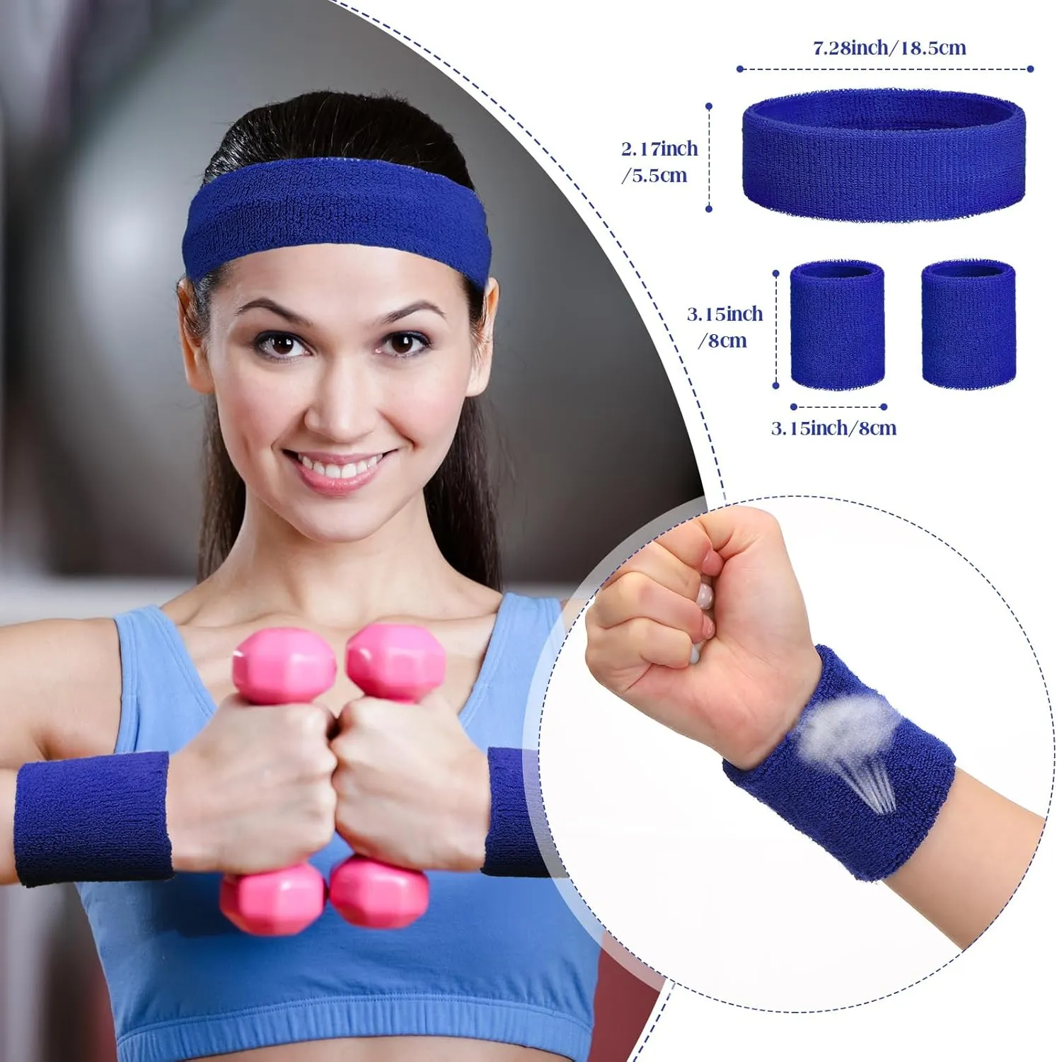 Neon Sweatbands Set Include Athletic Headband Tennis Gymnastics Wristbands International Countries Sports Games Competitions for Men Women Party Supplies