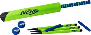 Nerf Foam Cricket Set - Full Starter Cricket with 30" Bat, (2) Foam Balls   (3) Plastic Wickets - Perfect for Adults, Kids   Beginners - Full Set