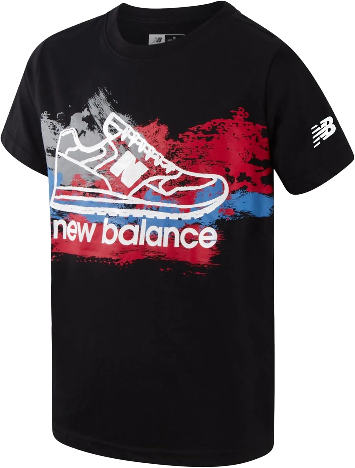 New Balance Boys Athletic Shorts Set - 2 Piece Cotton Blend Jersey Shirt and Active Basketball Shorts for Boys (Sizes: 8-12)