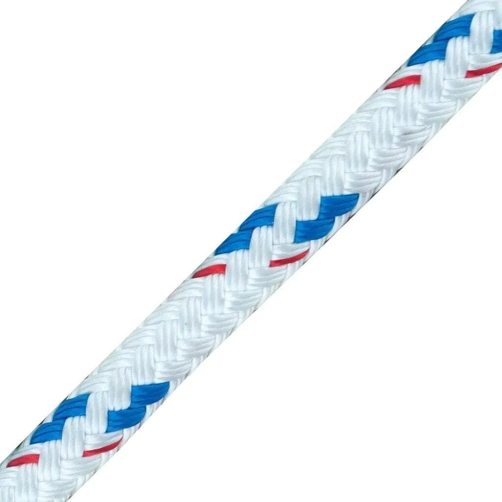New England Ropes 1/4in (6mm) Sta-Set Blue Fleck 20 Feet Long