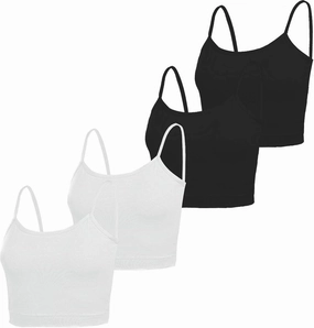 NEWITIN 4 Pack Spaghetti Strap Camisole Top Adjustable Strap Tank Top for Women Girls