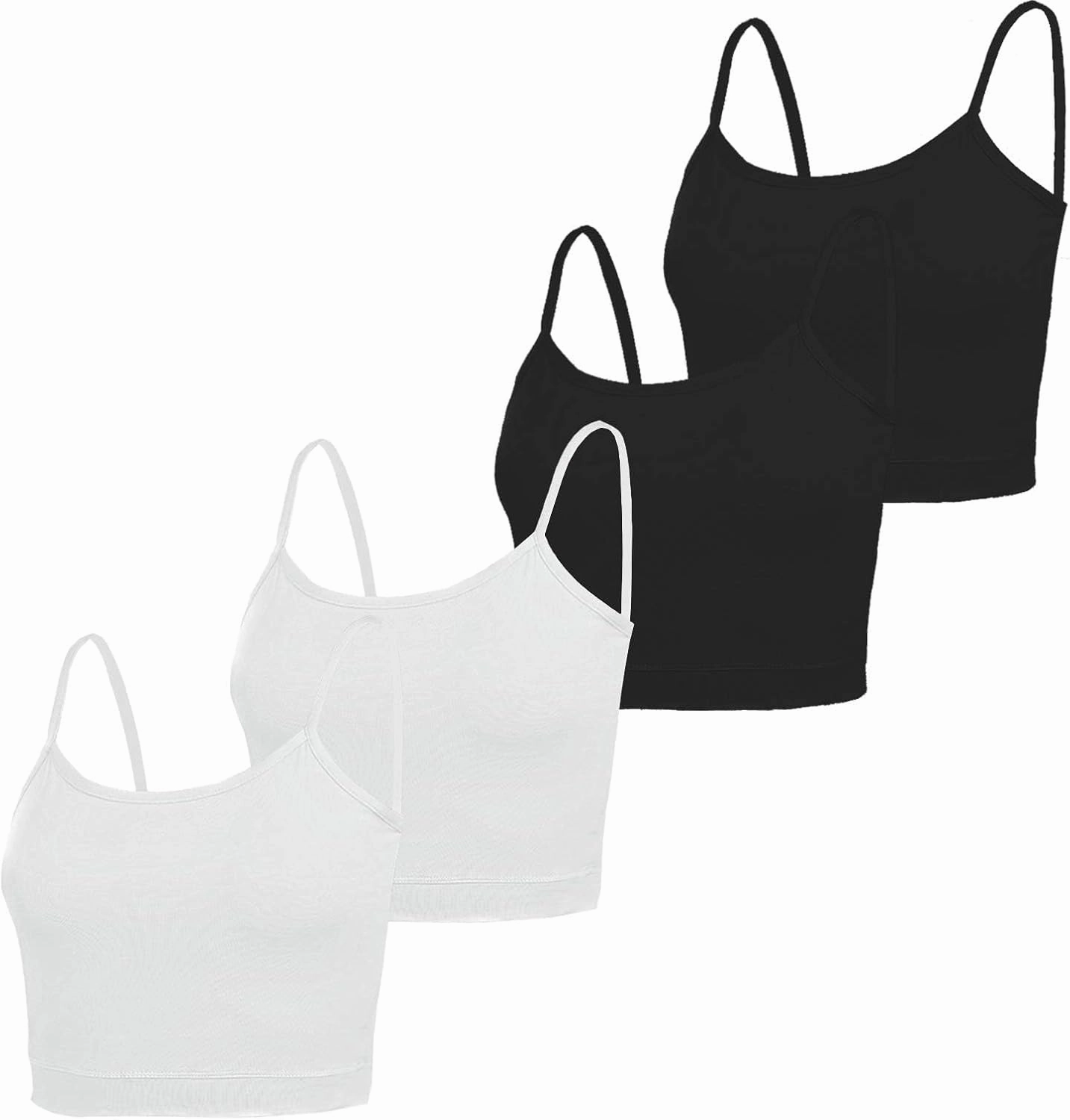NEWITIN 4 Pack Spaghetti Strap Camisole Top Adjustable Strap Tank Top for Women Girls