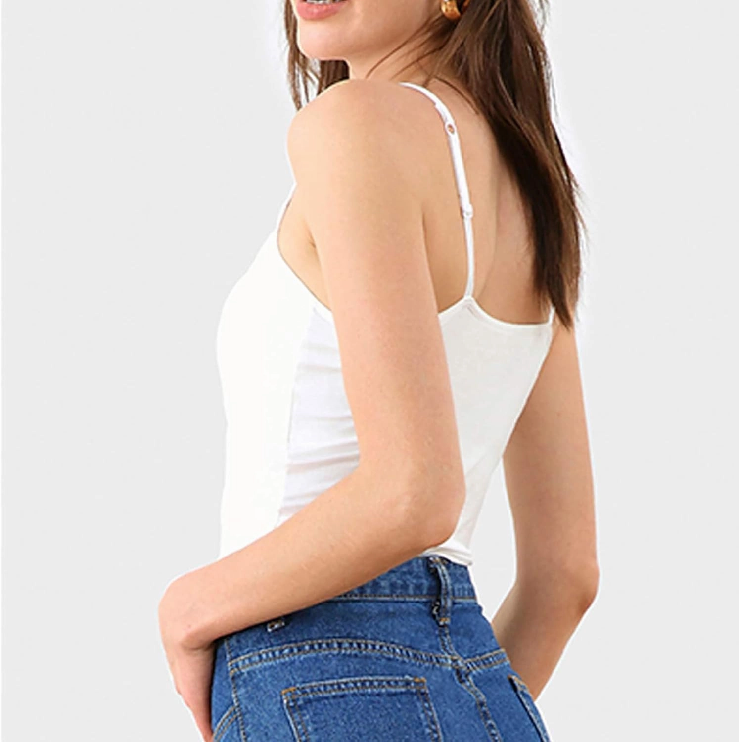 NEWITIN 4 Pack Spaghetti Strap Camisole Top Adjustable Strap Tank Top for Women Girls
