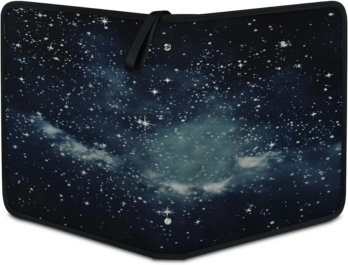Night Sky 3 Ring Trading Zipper Binder Strap, Trading Card Binder 4 Pocket, 400 Pockets Card Holder with 50 Removable Sleeves for Game Cards