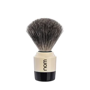 NOM Marten shaving brush | Pure Badger Shave Brush for Shaving soaps and creams | exfoliating shaving brush | Cream handle