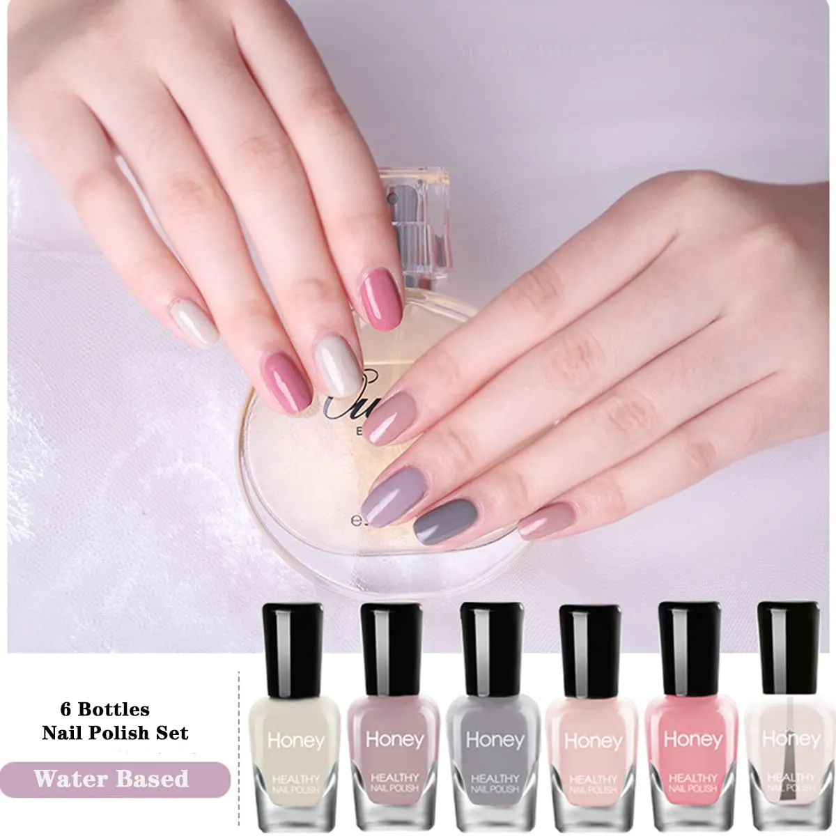 Non Toxic Nail Polish Set, Easy Peel Off and Fast Dry, 20 Pcs Water-Based Nail Polishes Set (5ml/Bottles), Eco Friendly & Organic, Teen
