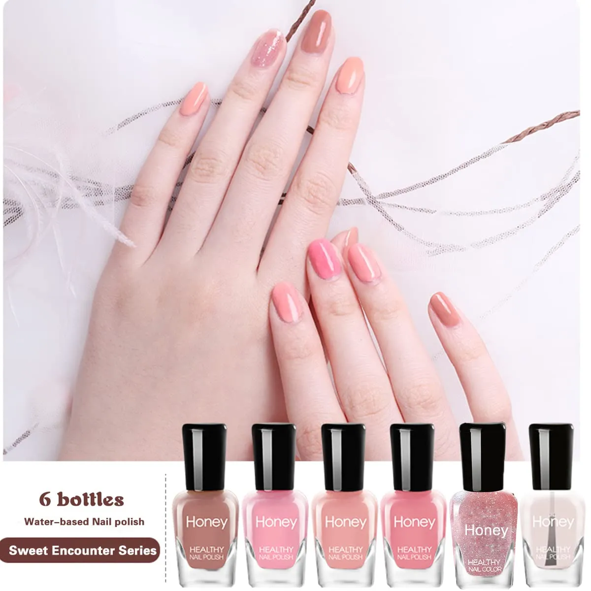 Non Toxic Nail Polish Set, Easy Peel Off and Fast Dry, 20 Pcs Water-Based Nail Polishes Set (5ml/Bottles), Eco Friendly & Organic, Teen