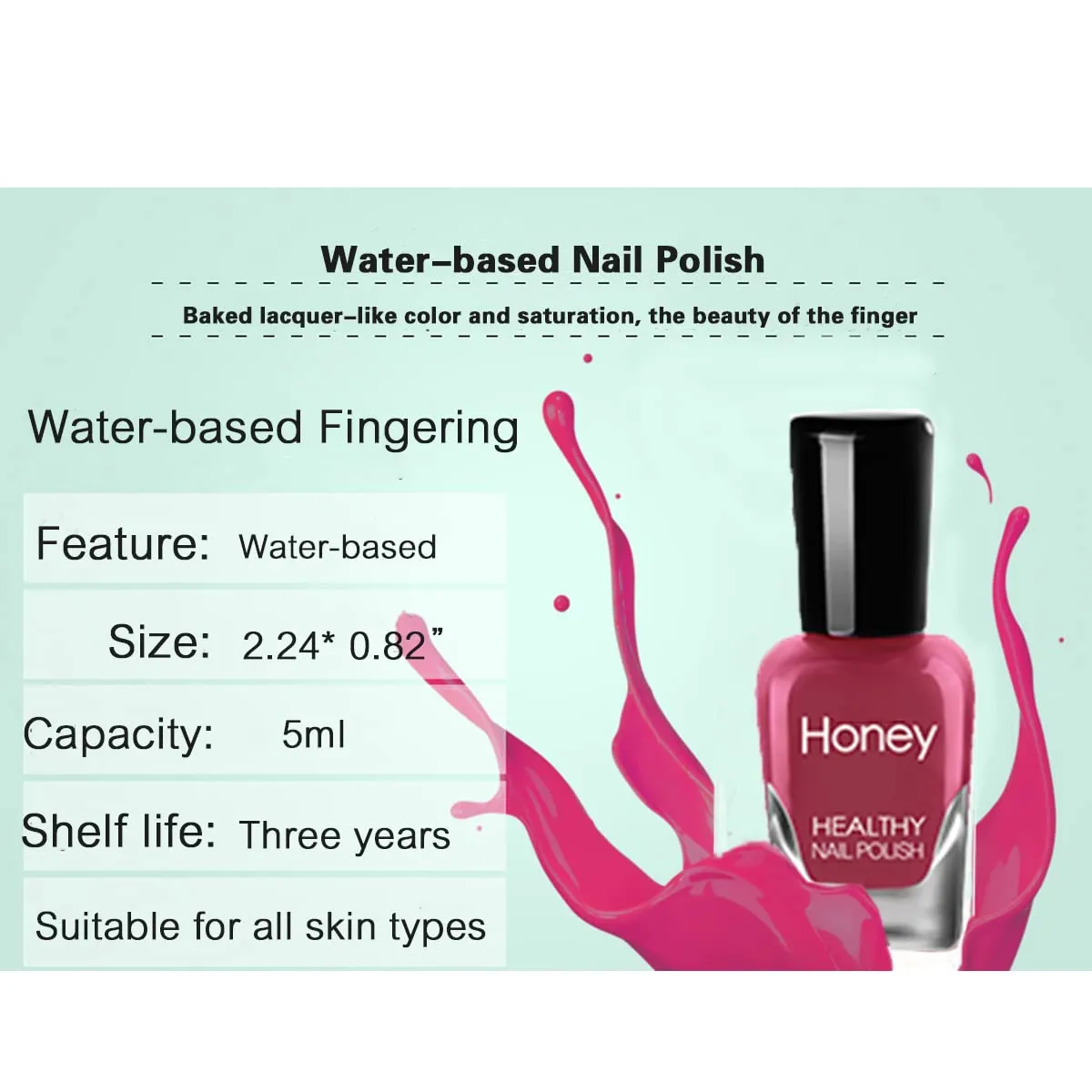 Non Toxic Nail Polish Set, Easy Peel Off and Fast Dry, 20 Pcs Water-Based Nail Polishes Set (5ml/Bottles), Eco Friendly & Organic, Teen