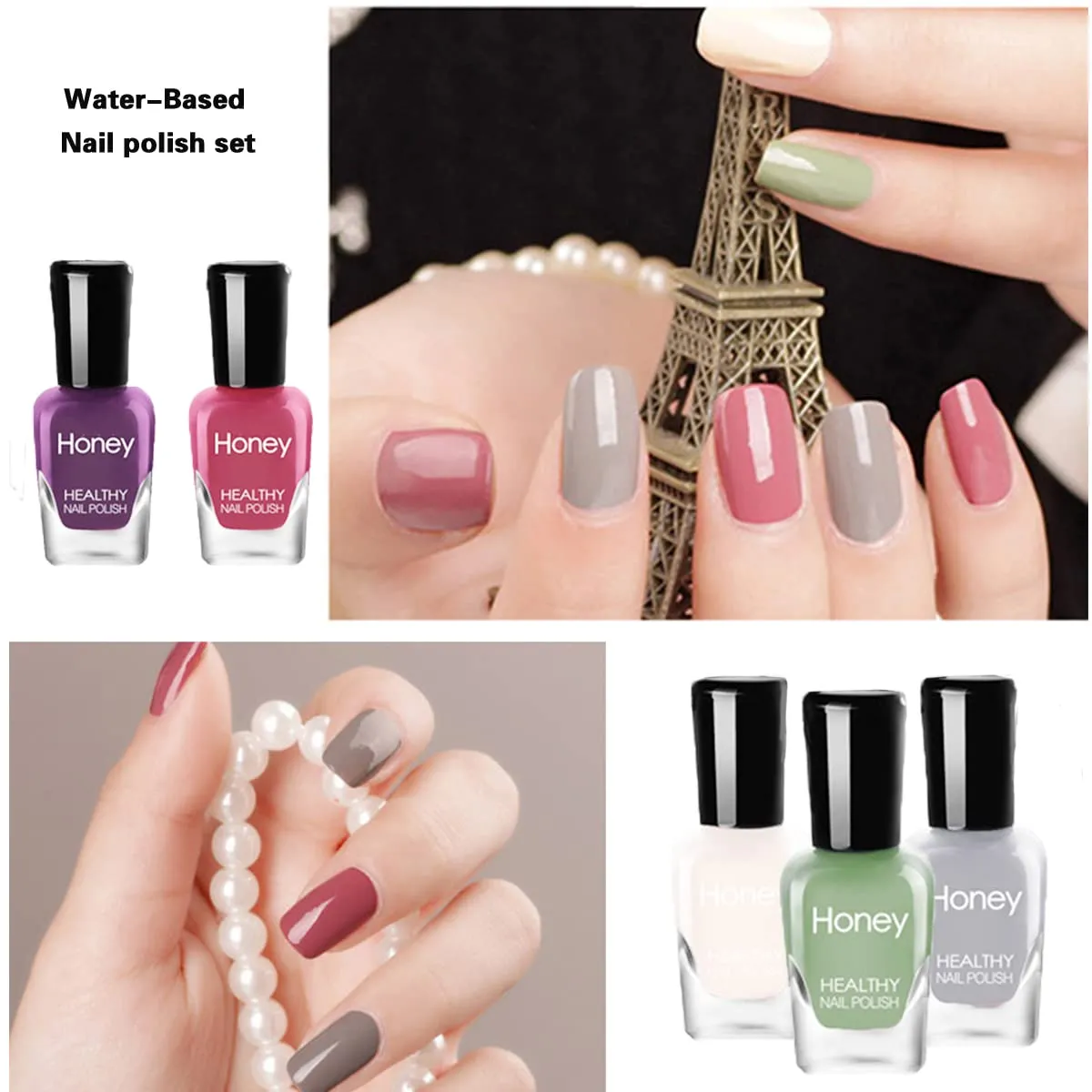 Non Toxic Nail Polish Set, Easy Peel Off and Fast Dry NailPolish Set for Pack, Eco Friendly and Organic Water Based Nail Polish for Women,Teens(20 Bottles)
