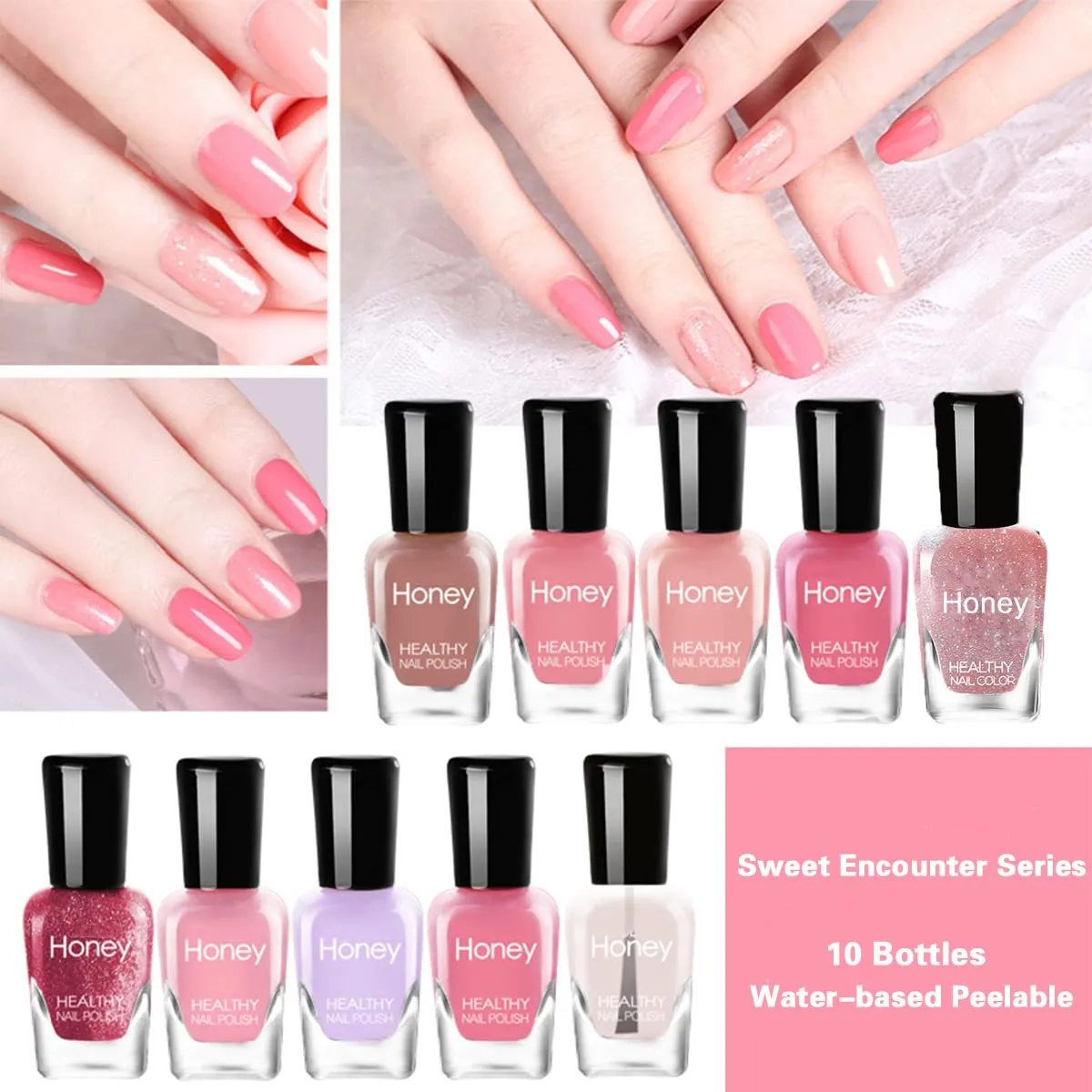 Non Toxic Nail Polish Set, Easy Peel Off and Fast Dry NailPolish Set for Pack, Eco Friendly and Organic Water Based Nail Polish for Women,Teens(20 Bottles)