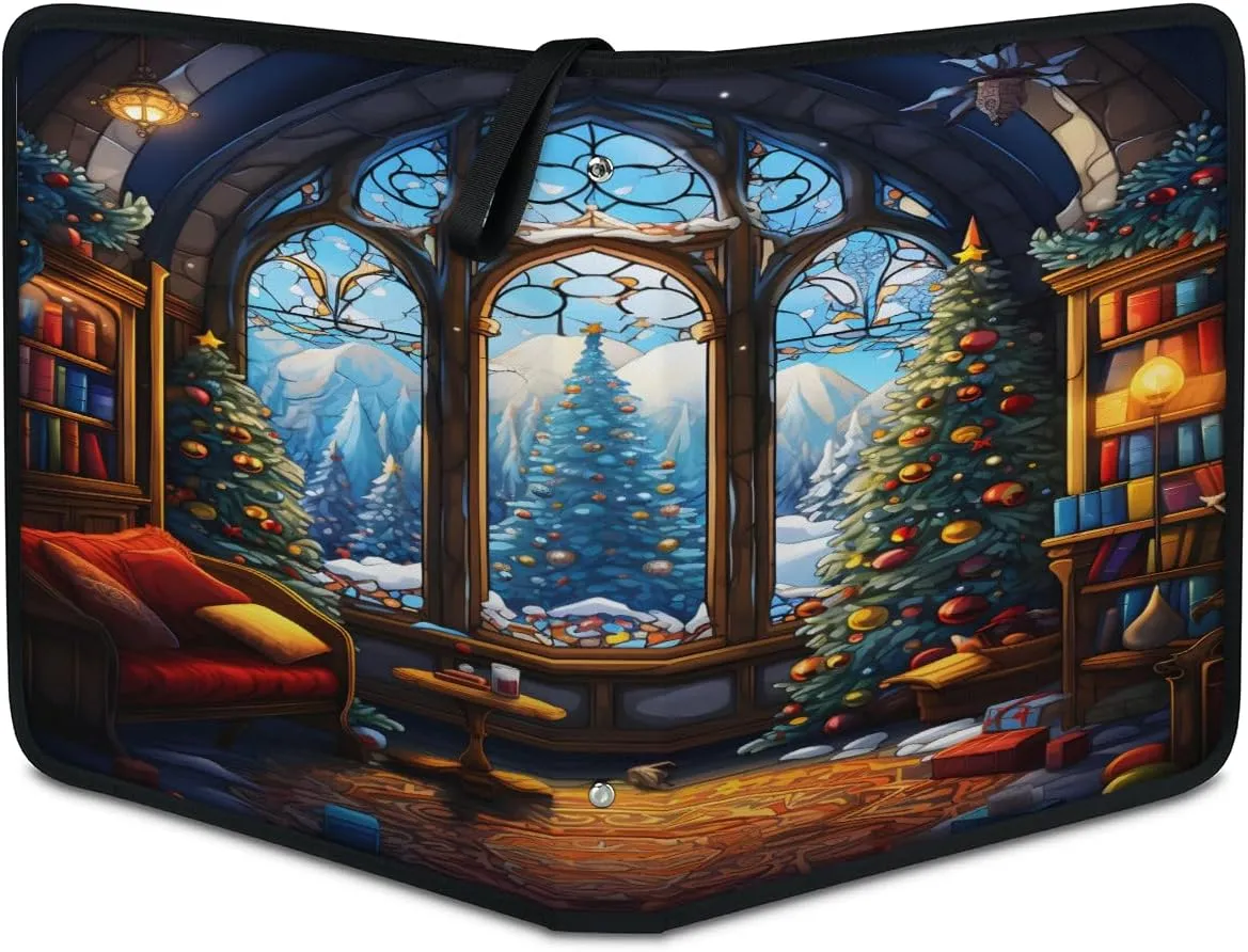 Nordic Interior 3 Ring Trading Zipper Binder Strap, Trading Card Binder 4 Pocket, 400 Pockets Card Holder with 50 Removable Sleeves for Game Cards