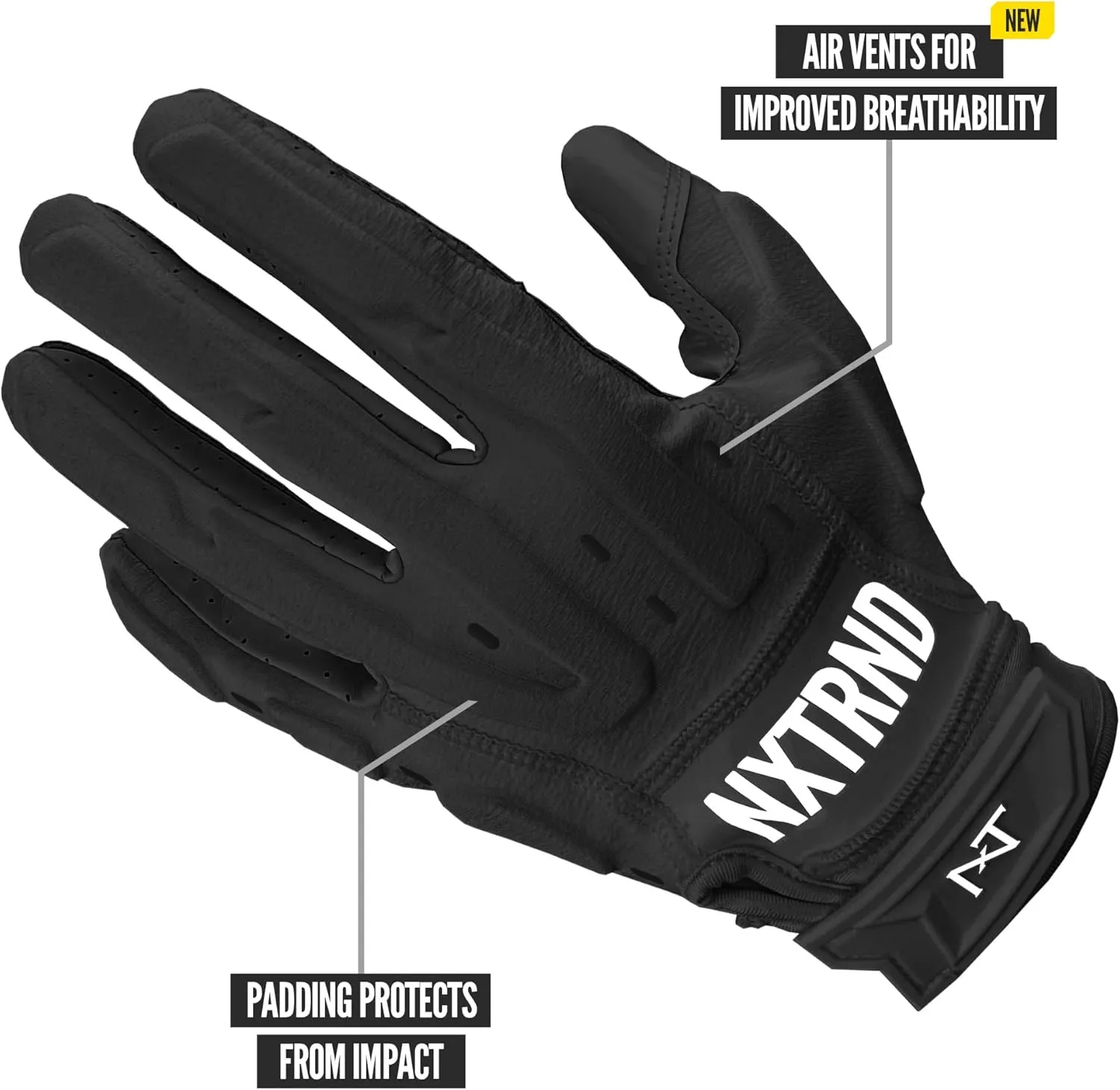 Nxtrnd G3 Pro Padded Football Gloves, Sticky Padded Receiver & Lineman Gloves