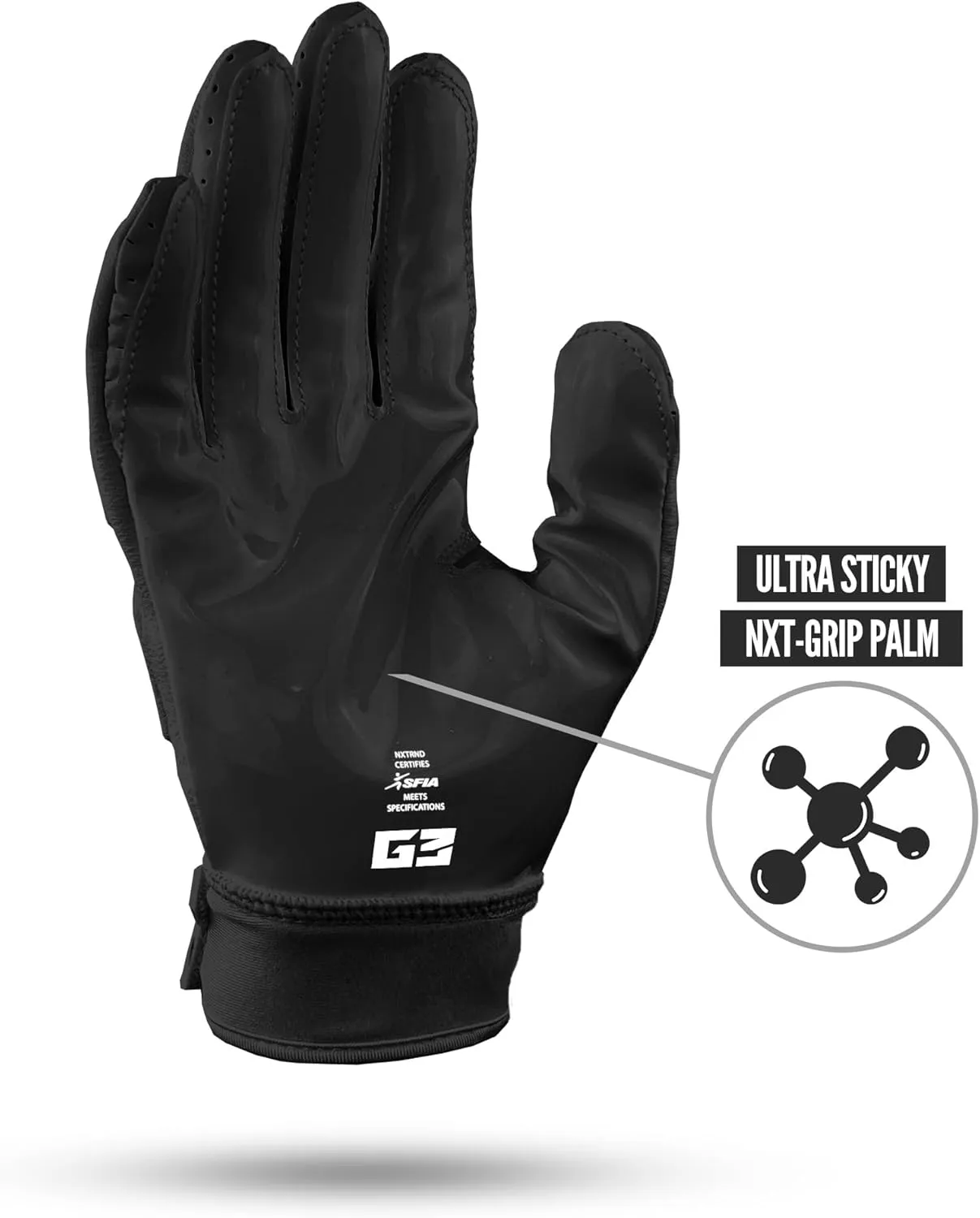 Nxtrnd G3 Pro Padded Football Gloves, Sticky Padded Receiver & Lineman Gloves