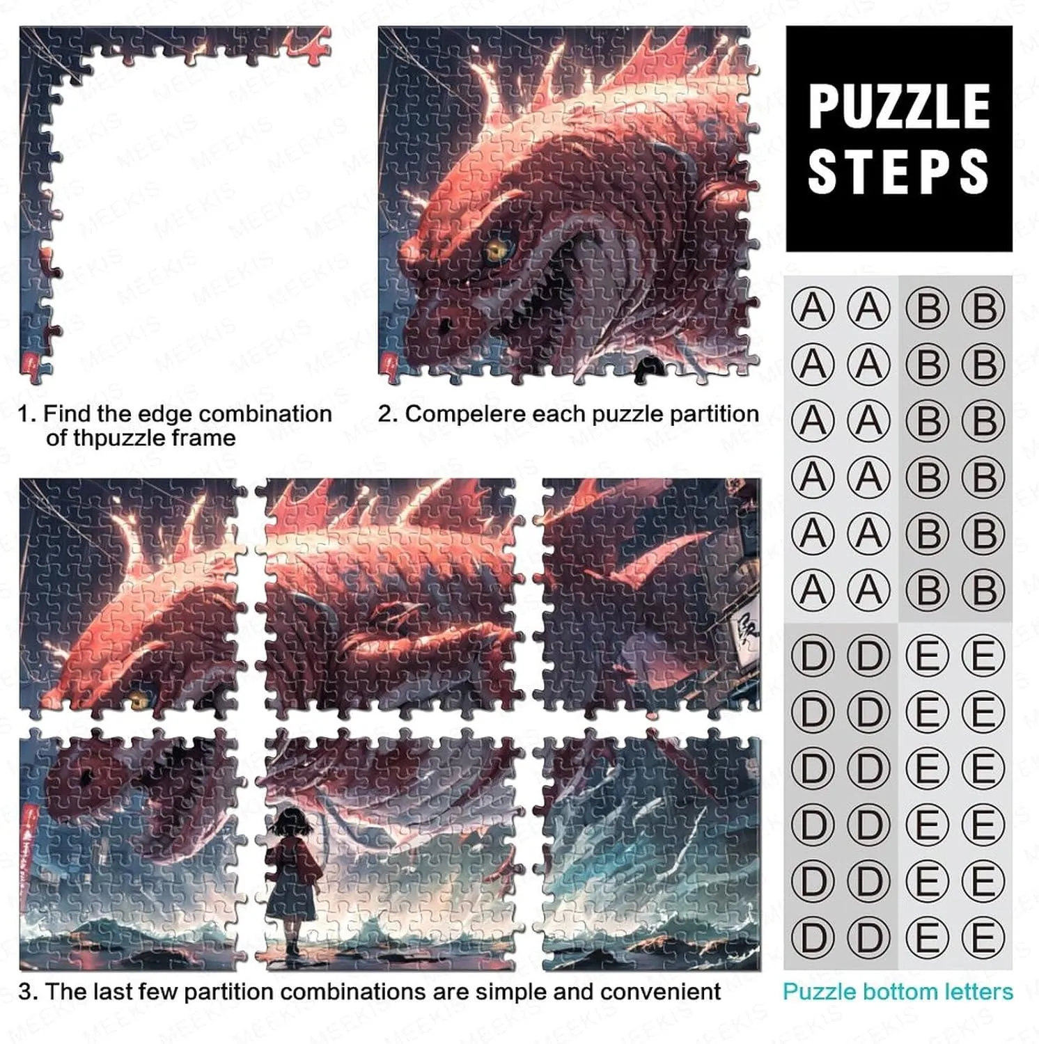 Oceans 1000 Pieces Colorful Fish Jigsaw Puzzle Adults Fun Home Decoration Toy Intellectual Game Stress Relief Toy Education Game Challenge Educational 1000pcs (75x50cm)
