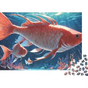 Oceans Adults Fun Jigsaw Puzzle 500 Pieces Colorful Fish Education Game Stress Relief Toy Intellectual Game Home Decoration Relaxation and Intelligence 500pcs (52x38cm)