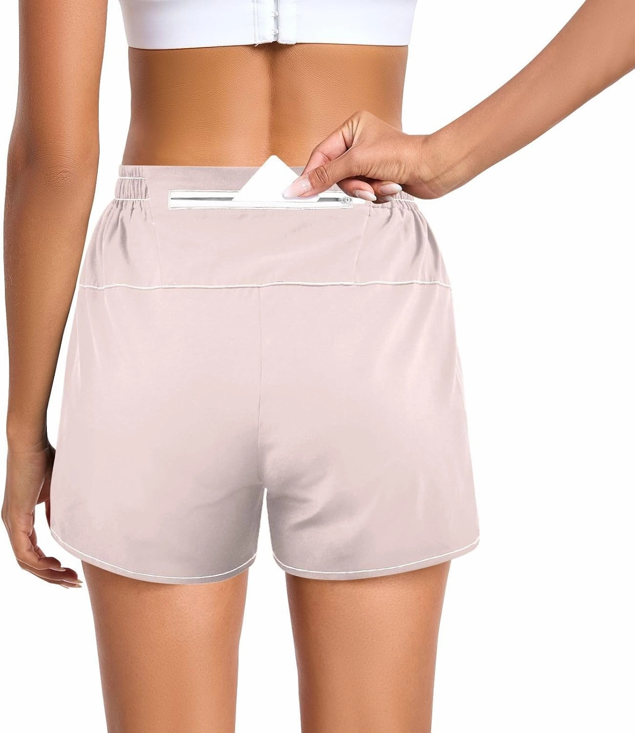 ODAWA Misty Rose Women's Basketball Shorts, Quick Dry Womens Swim Shorts Small