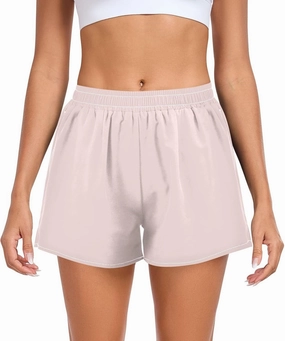 ODAWA Misty Rose Women's Basketball Shorts, Quick Dry Womens Swim Shorts Small