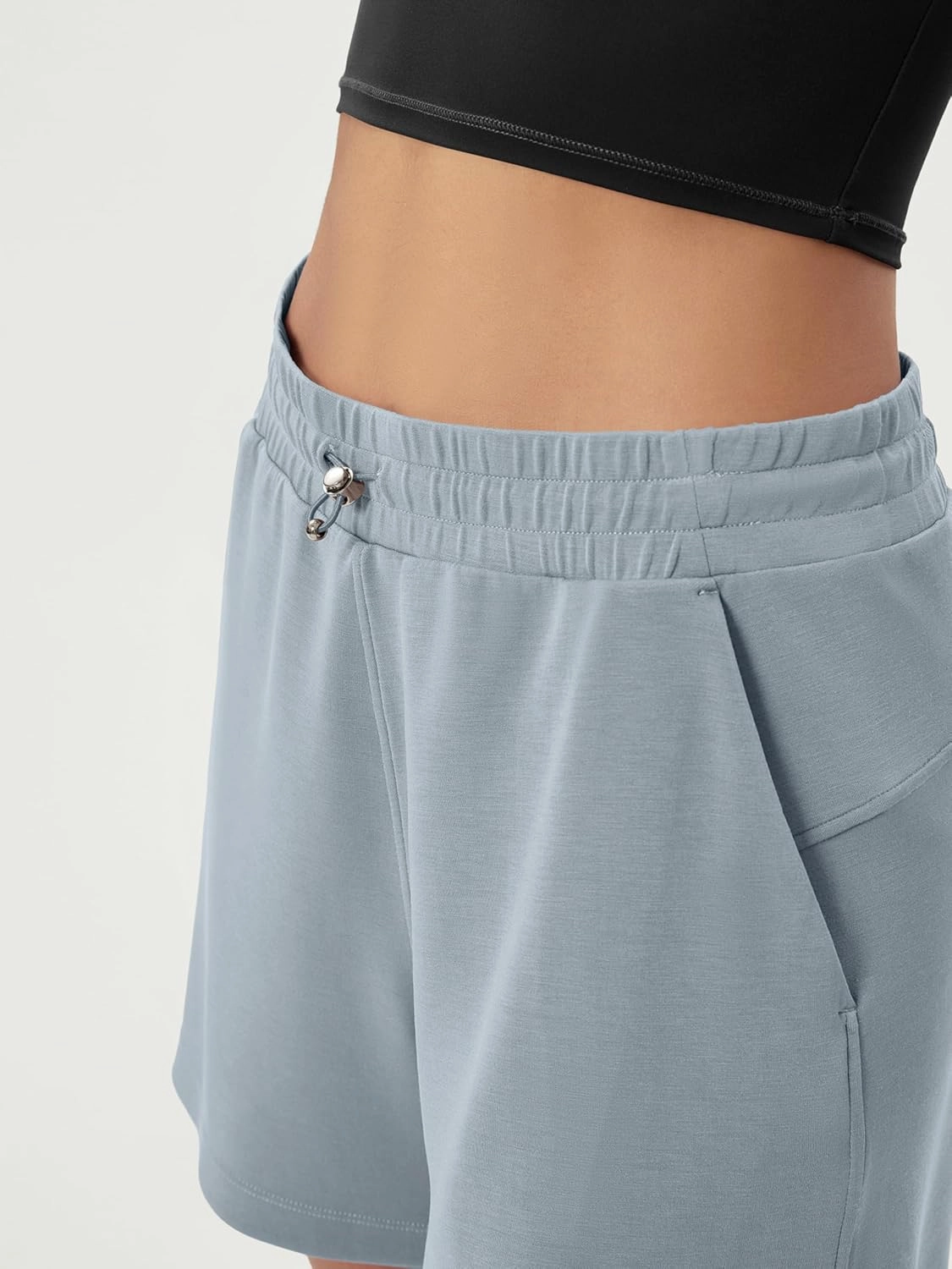 ODODOS Modal Soft Relaxed Shorts for Women Adjustable Shockcord High Waist Casual Shorts with Pockets