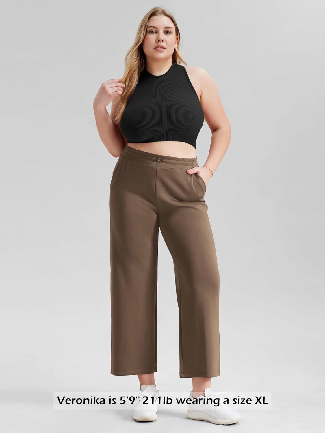 ODODOS Women's Modal Soft Wide Leg Pants with Pockets Adjustable Shockcord High Waist Casual Lounge Pants-27/29/31" Inseam
