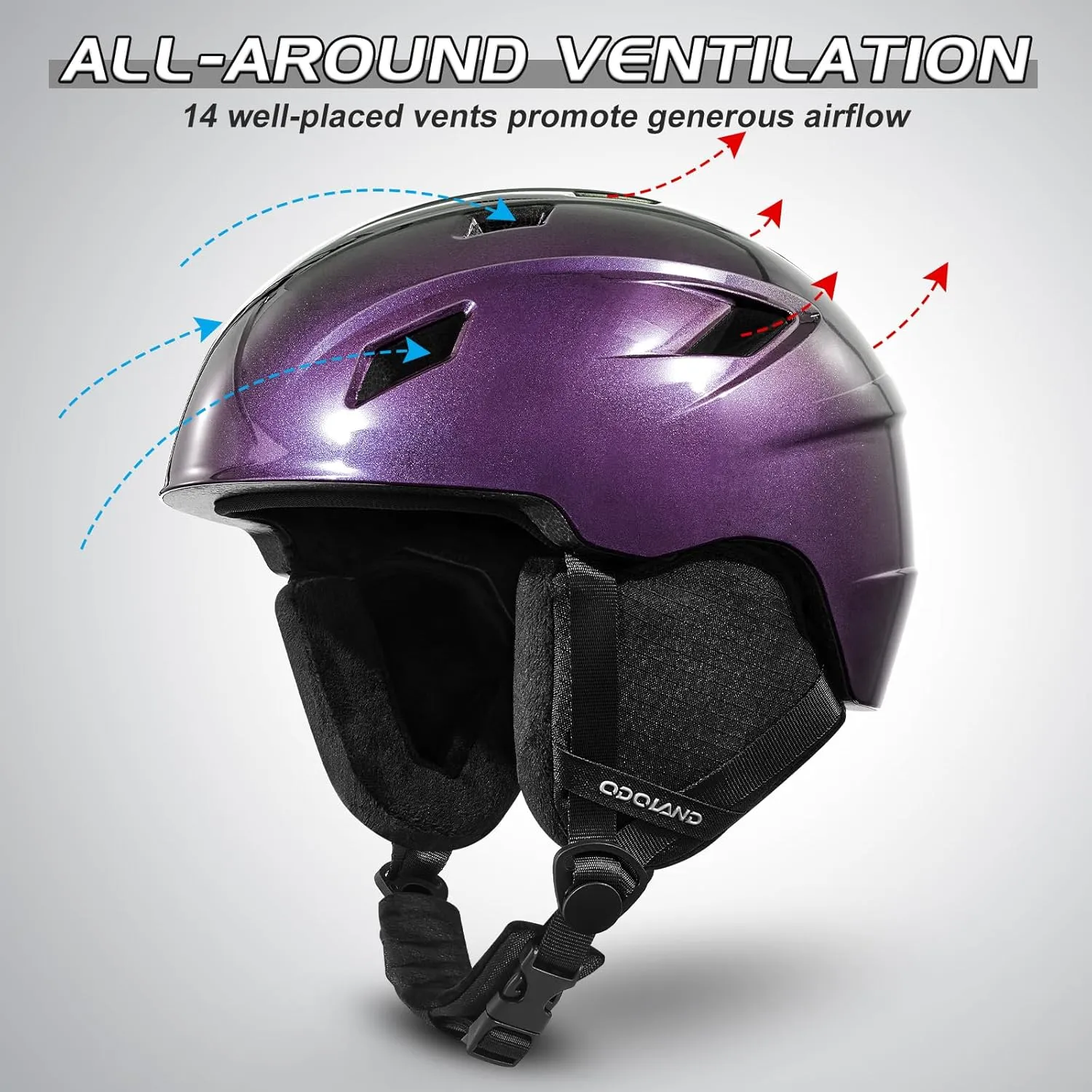 Odoland Ski Helmet and Goggles Set, Snowboard Helmet Glasses for Men, Women & Youth - Shockproof/Windproof Gear for Skiing, Snowboarding