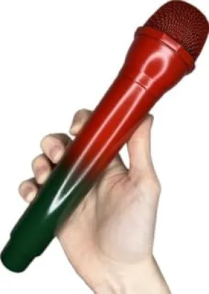 Ombre Gradient Fake Microphone Prop Toy for Lipsyncing, Costumes, Photos, Concerts, Festivals, Pretend Play and more!… (Red/Green)
