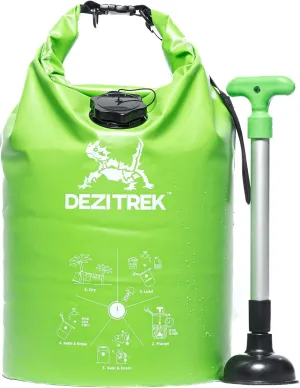 One Hand Wash Bag and Plunger Set - Off Grid Washing Machine Non Electric for Camping Travel | Eco Friendly Portable Manual Clothes