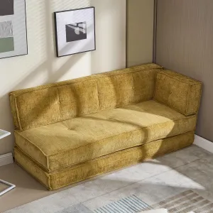 Optimize Your Living Space with Modular Sofa, Flexible Arrangement and Convenient Storage, Soft Chenille Material, Yellow