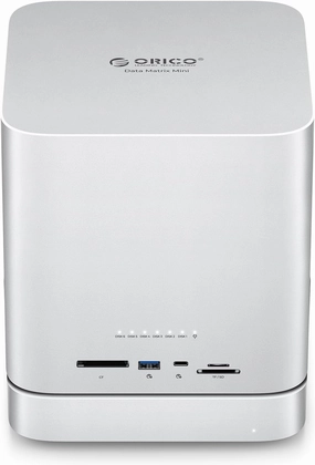 ORICO DataMatrix Mini 22TB Externsion Storage, 2TB SSD with 20TB External Hard Drive, 10Gbps USB-C&USB A Docking Station Compatible with Thunderbolt 3/4/5, SD/TF/CF Card Reader, for MacBook