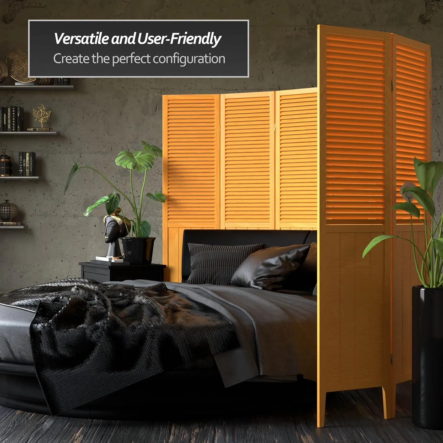 Oriental Furniture 6-Feet Tall Beadboard Room Divider, 3 Panel, Honey (15.75"W x 3/4"D x 70"H-Each Panel)