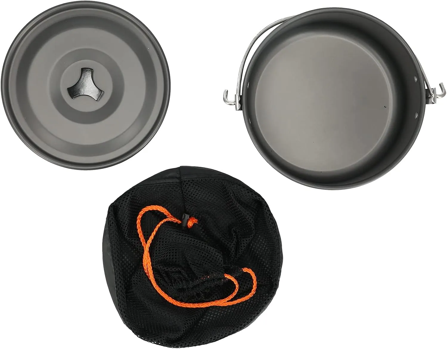 Outdoor Camping Pot Portable Aluminum Alloy Bonfire Hanging Pot with Lid Storage Bag for 6 to 8 People Picnic Cooking Hiking BBQ