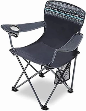 Outdoor Camp Chairs, Camping Folding Chair Collapsible Padded Arm Chair with Cup Holder, Lumbar Back Chair for Outdoor Indoor Lawn Chairs Adults(81 * 41 * 41cm)