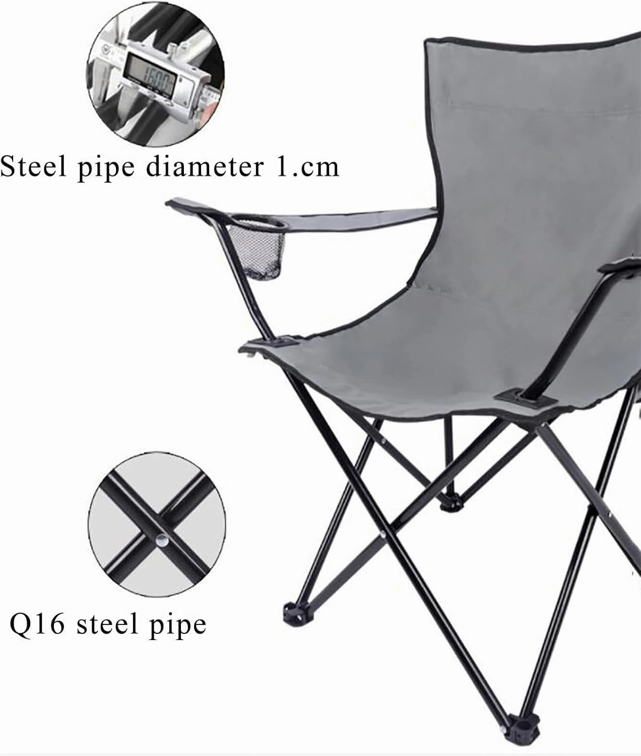 Outdoor Camp Chairs, Folding Camping Chairs with Steel, Portable Camp and Sports Chair Heavy Duty for Adults Lawn Chairs Adults(E)